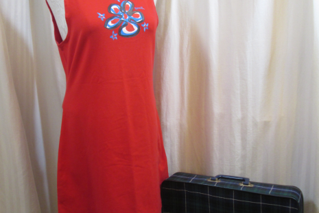 Stephen Sprouse 2002 graffiti Blue Flower Red stretch Dress Target
