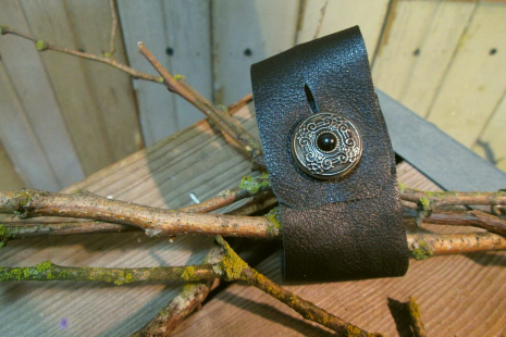 USN Eagle insignia vintage Black Leather Cuff bracelet