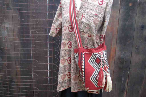 OM Kameez Made in India vintage tunic top Mandala sanskrit designs