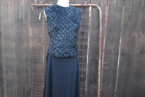 60s Black Vintage Sequin Beaded Sweater funkomavintage