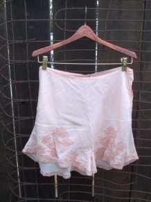 30s Shell Pink Silk tap Panty Vintage 1930s lace