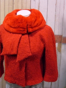 60s red fur Lilli Ann jacket