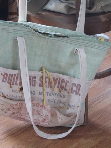 Big tote bag made of vintage tent canvas
