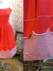 60s red gingham picnic sundress